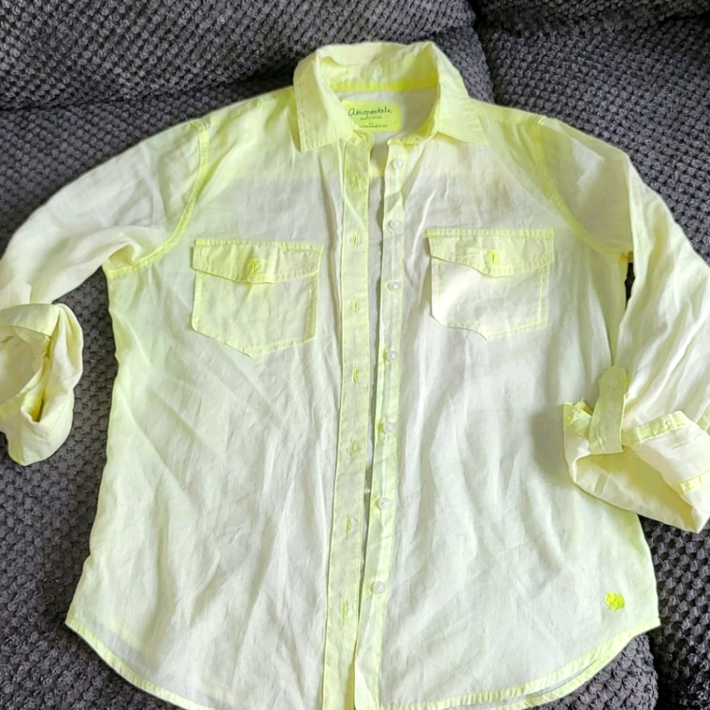 Aeropostale Neon Button Up